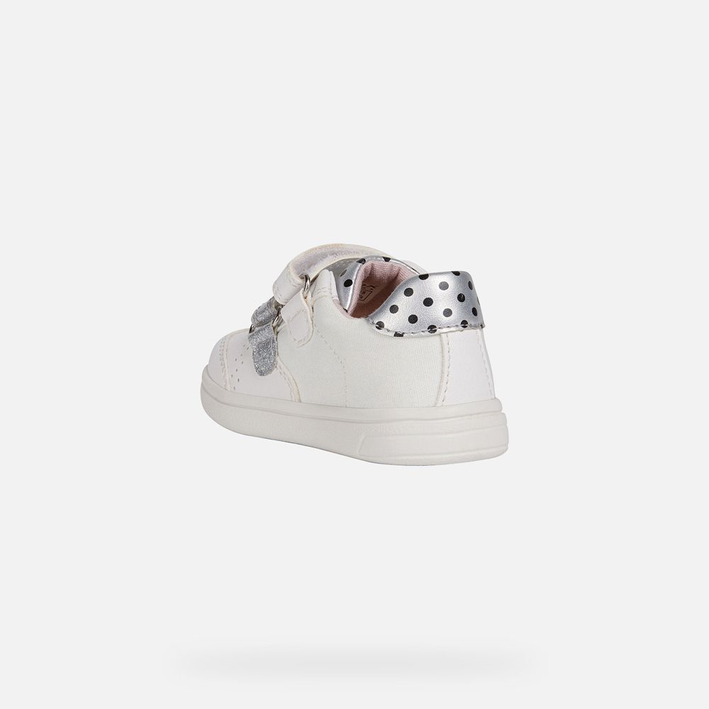 Basket Geox Djrock Girl - Blanche/Argent - Bebe 658427-YBE